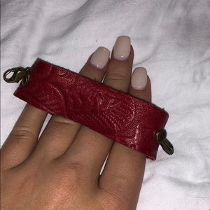 Lenny and Eva red leather bracelet